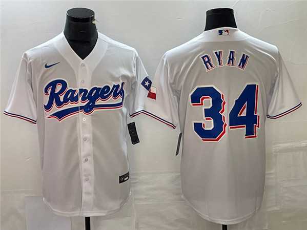 Men%27s Texas Rangers #34 Nolan Ryan White Cool Base Stitched Baseball Jersey->texas rangers->MLB Jersey